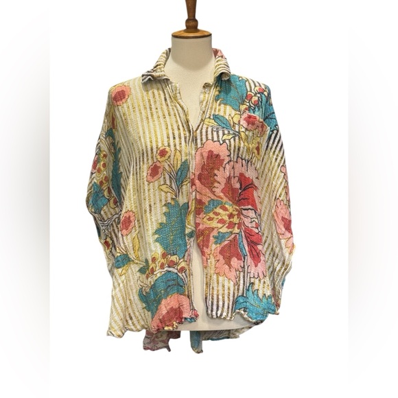 Free People Multicolor Textured Top One Size #262 - Picture 2 of 6